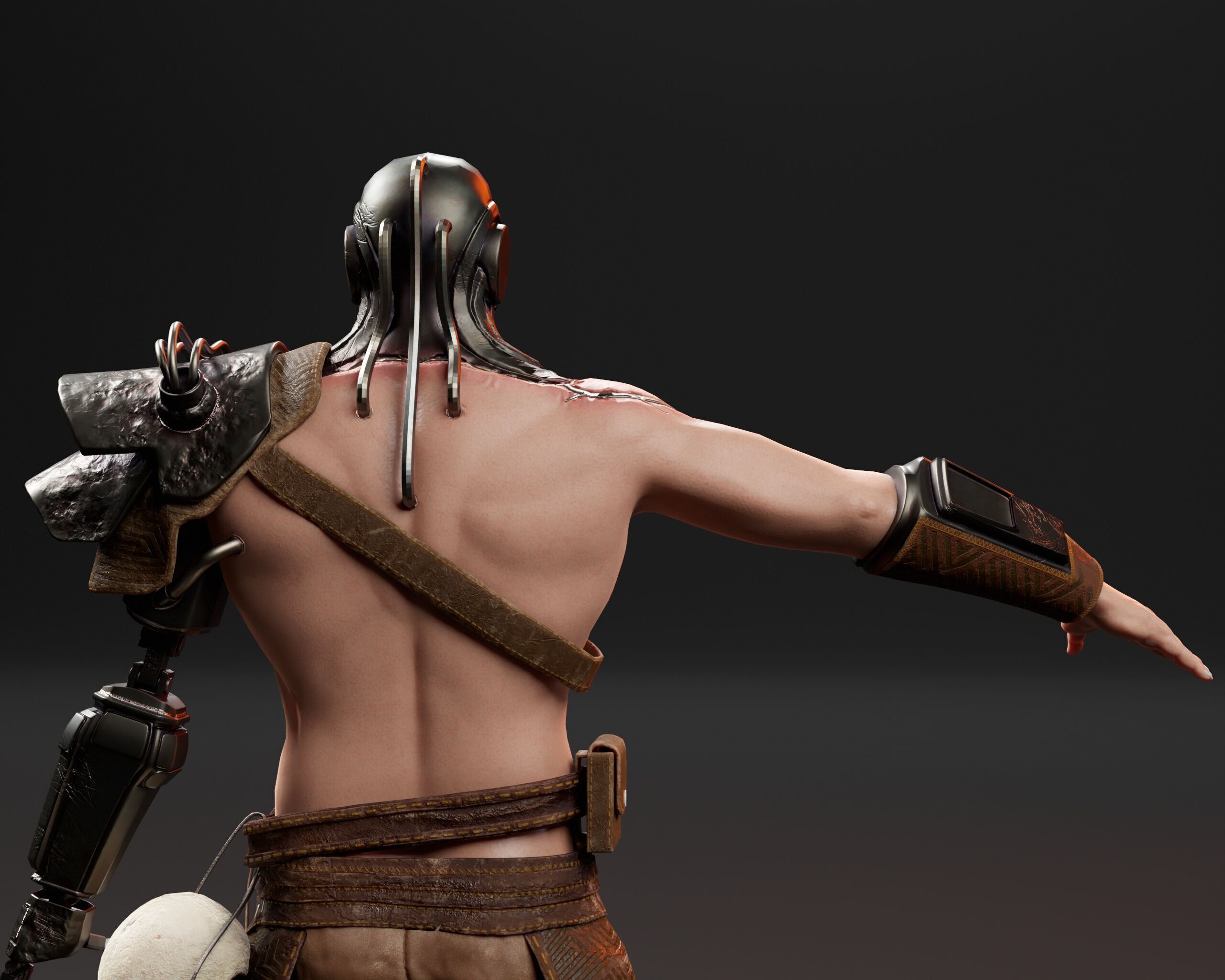 Sci-Fi Character - Cyber Warrior  Low-poly 3D model_18