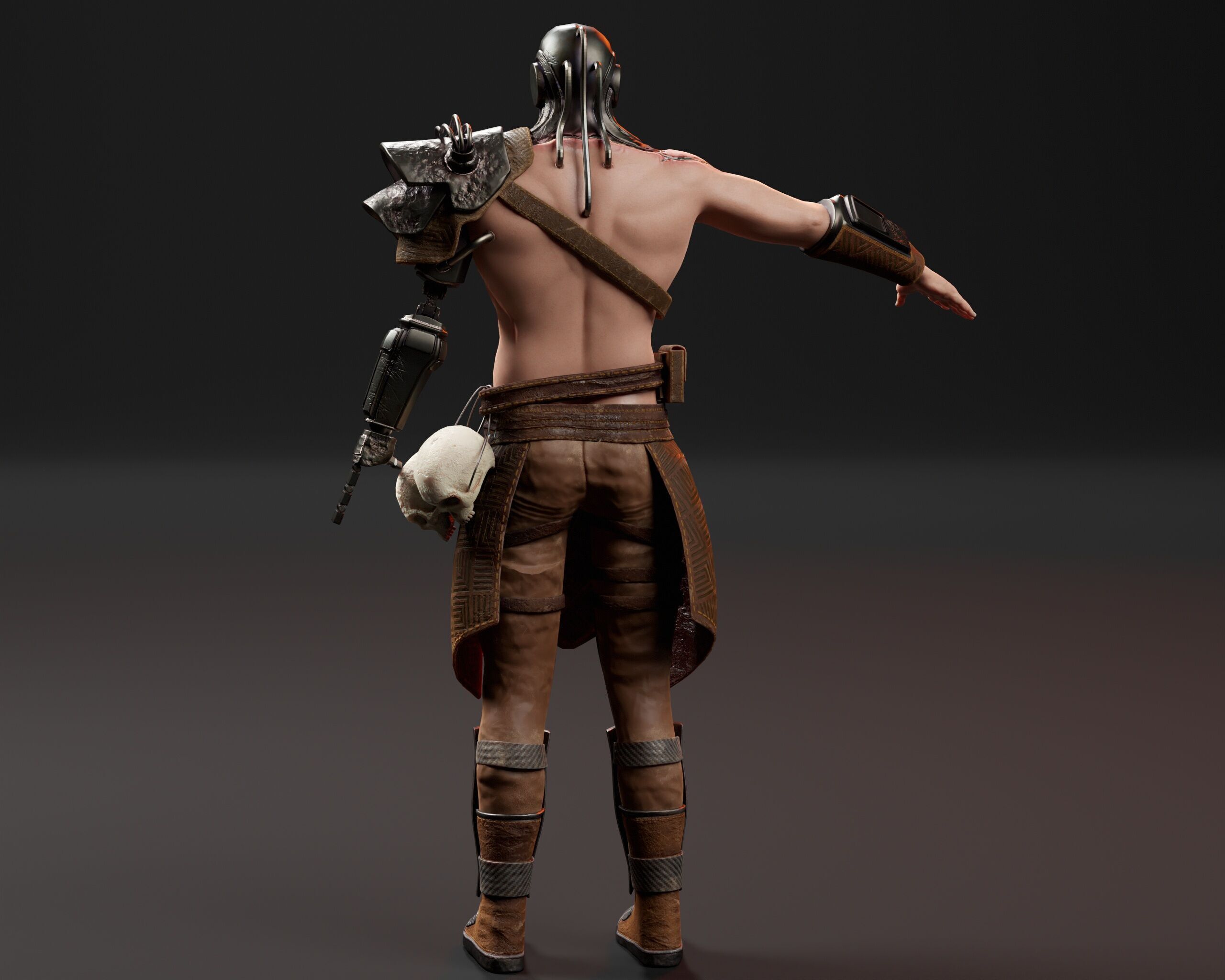 Sci-Fi Character - Cyber Warrior  Low-poly 3D model_22