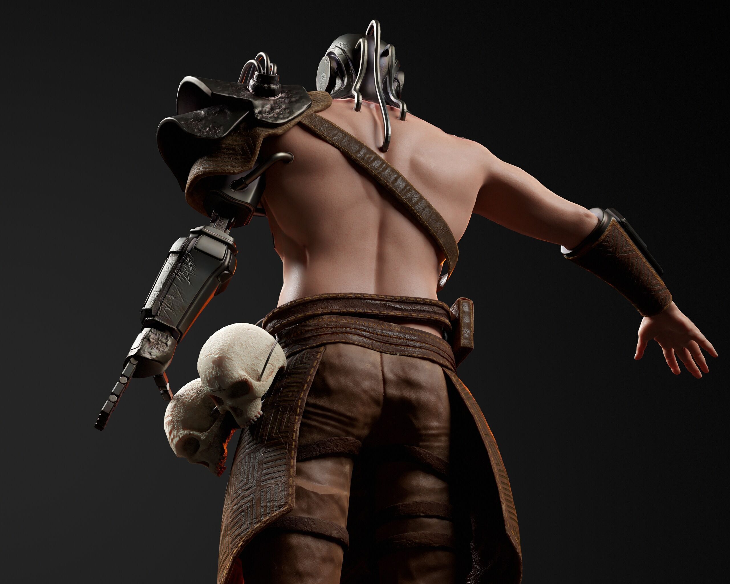 Sci-Fi Character - Cyber Warrior  Low-poly 3D model_20