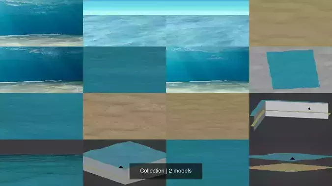 Underwater Scene And Animated Ocean 3D Model Collection