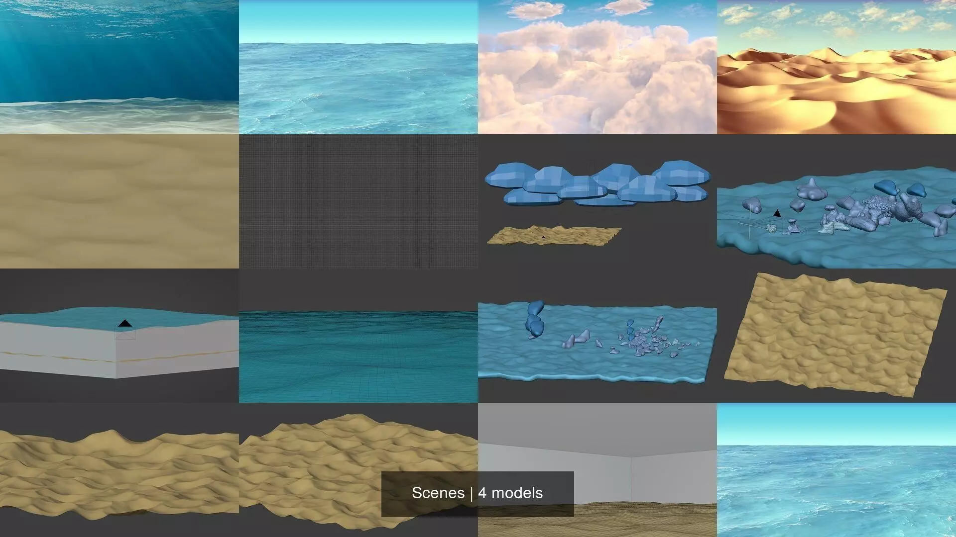 Scenes -- Ocean - Underwater - Desert - Sky - Cloud 3D Model Collection_0