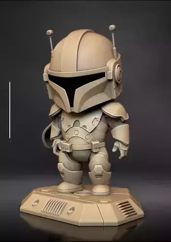 Mandalorian Chibi Star Wars 3D print model