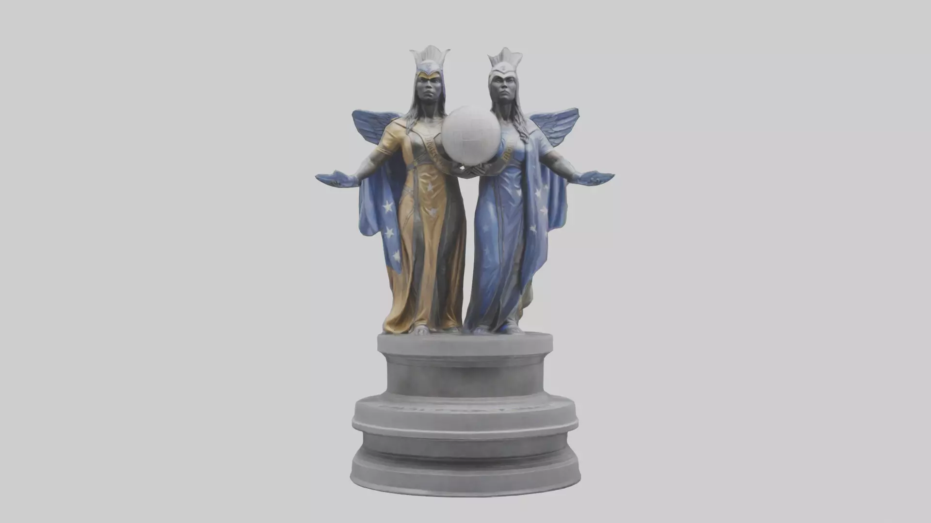 Guardians of Equality statue model Low-poly 3D model_0