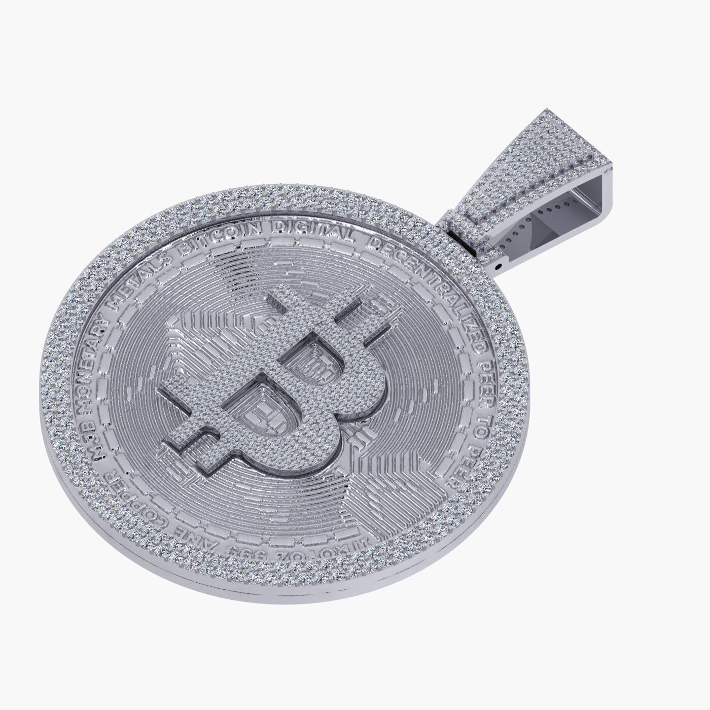 Bitcoin Pendant 3D print model 3D print model_5