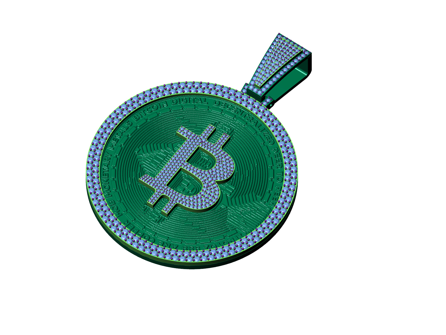 Bitcoin Pendant 3D print model 3D print model_4