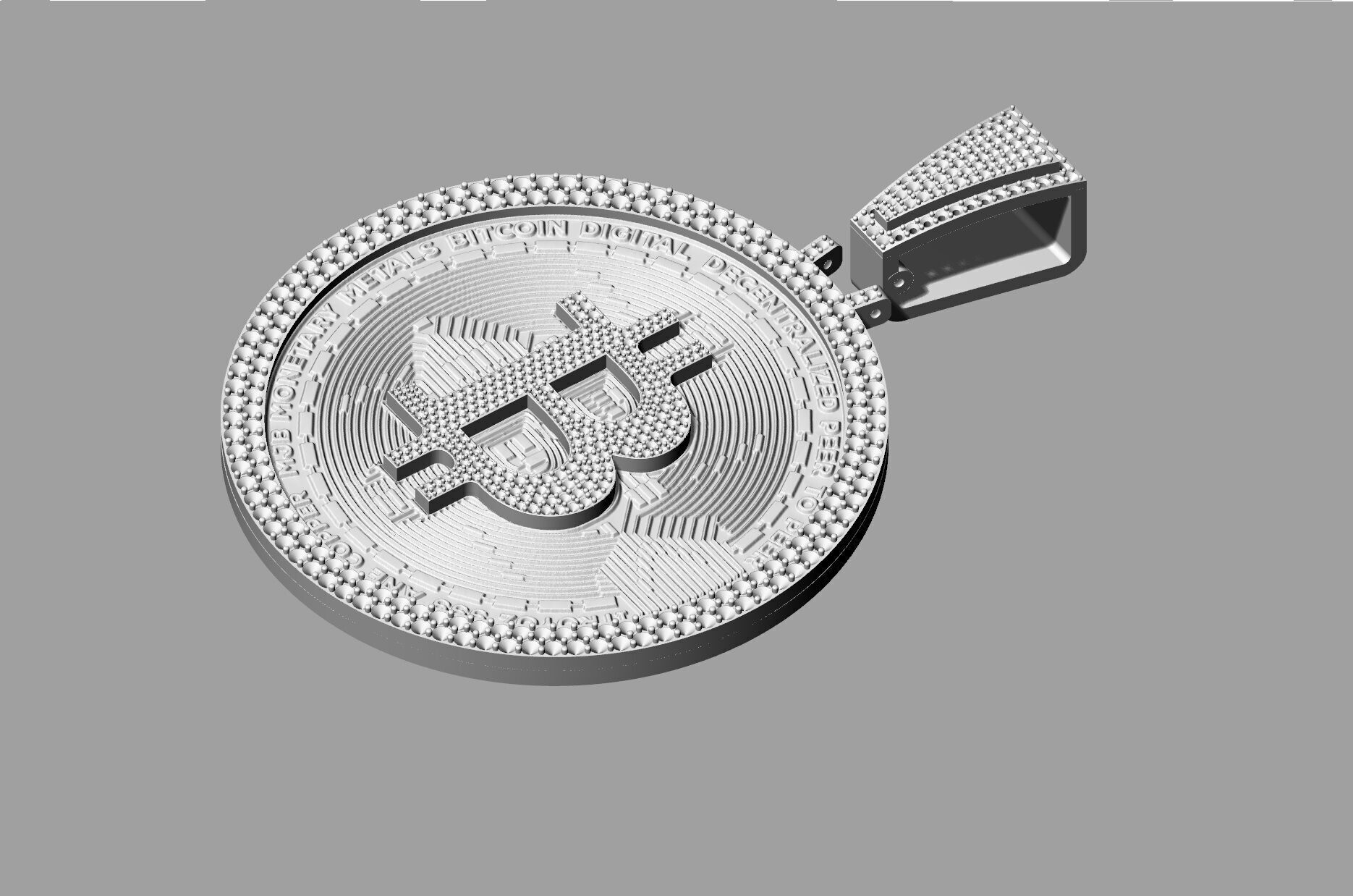 Bitcoin Pendant 3D print model 3D print model_7