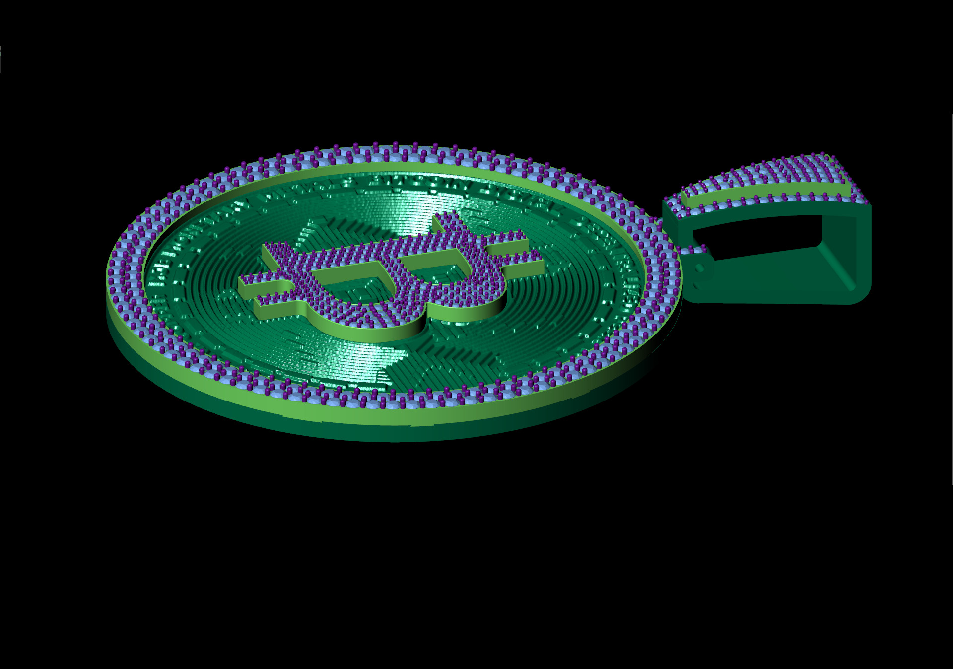 Bitcoin Pendant 3D print model 3D print model_10