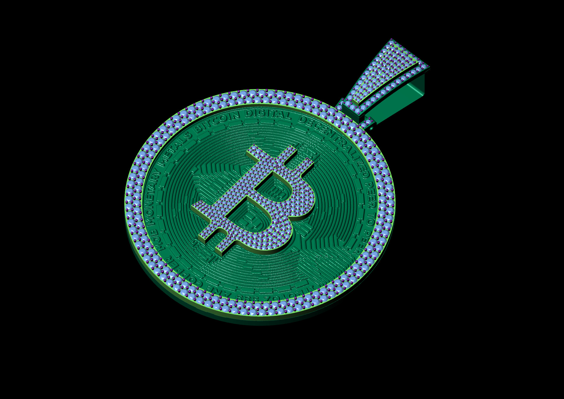 Bitcoin Pendant 3D print model 3D print model_9