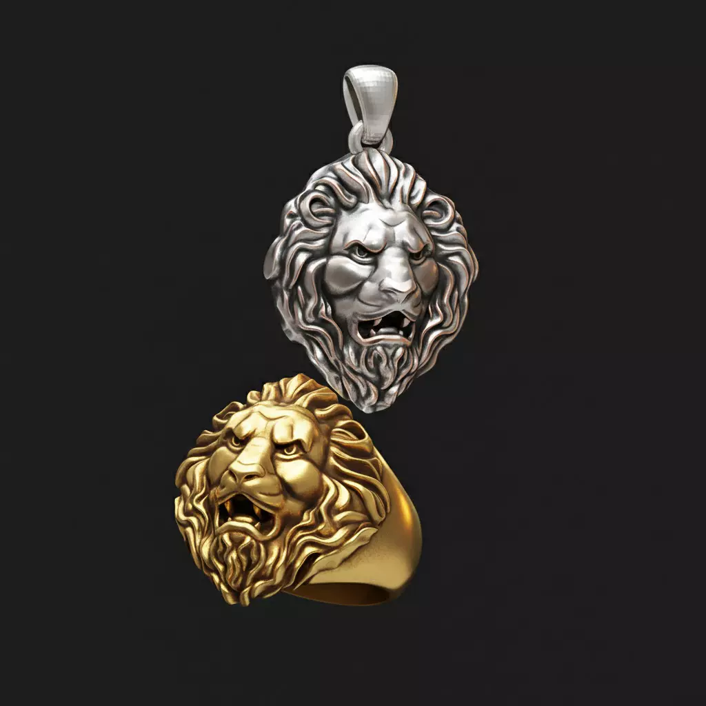 Free Lion Ring Pendant Collection Free 3D print model