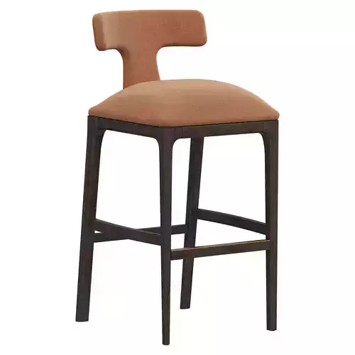 Restoration Hardware Ligne Upholstered Fabric Bar Stool
