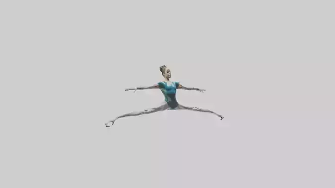 Gymnast performing split statue model
