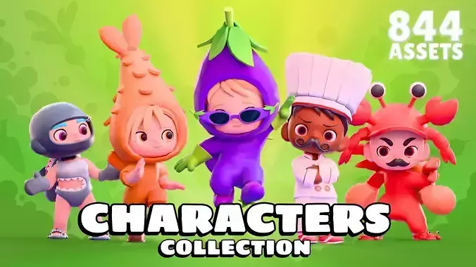 GASTRO - Characters Collection Pack by yaro-team Low-poly 3D model