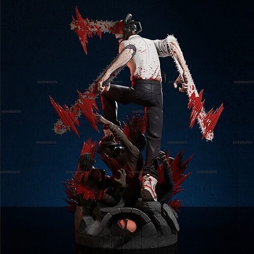 Denji Chainsaw Man Diorama 3D print model