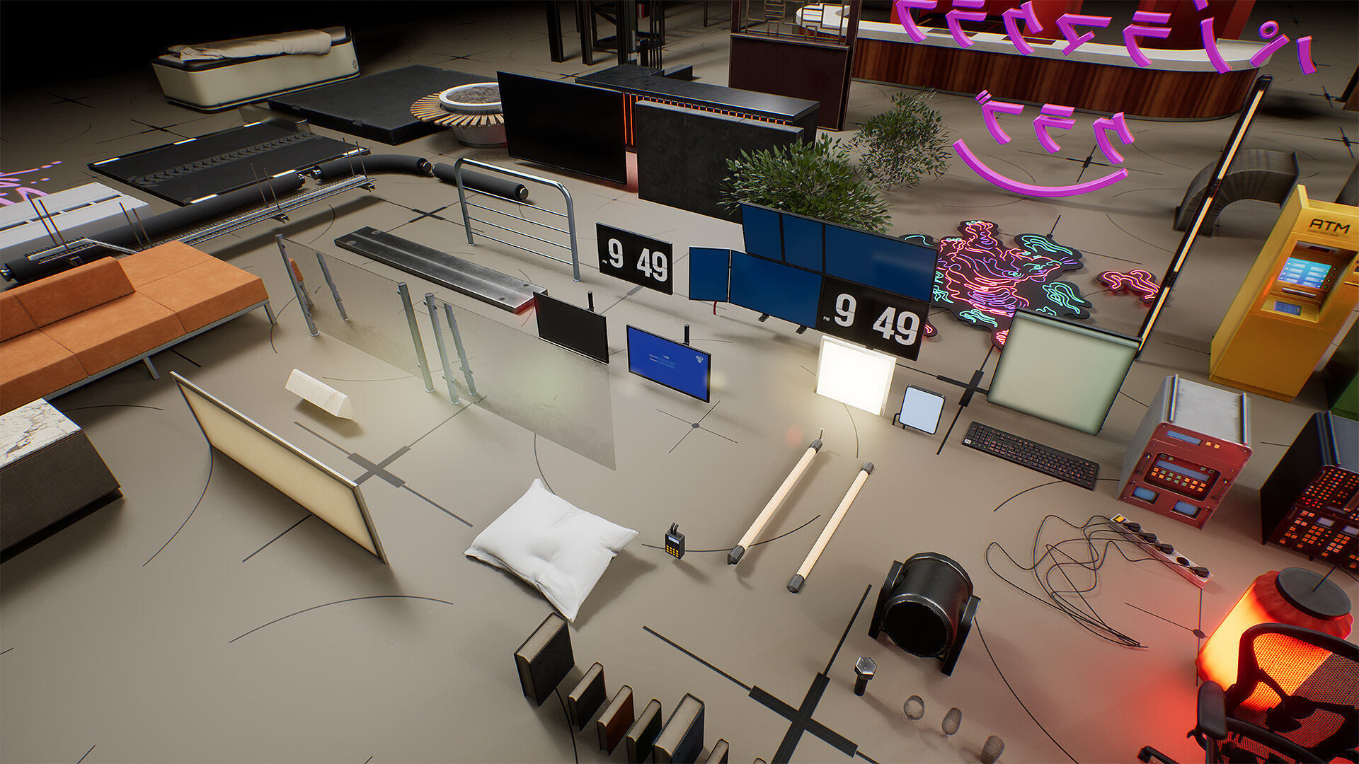 Interior Props Set 01 Low-poly 3D model_12