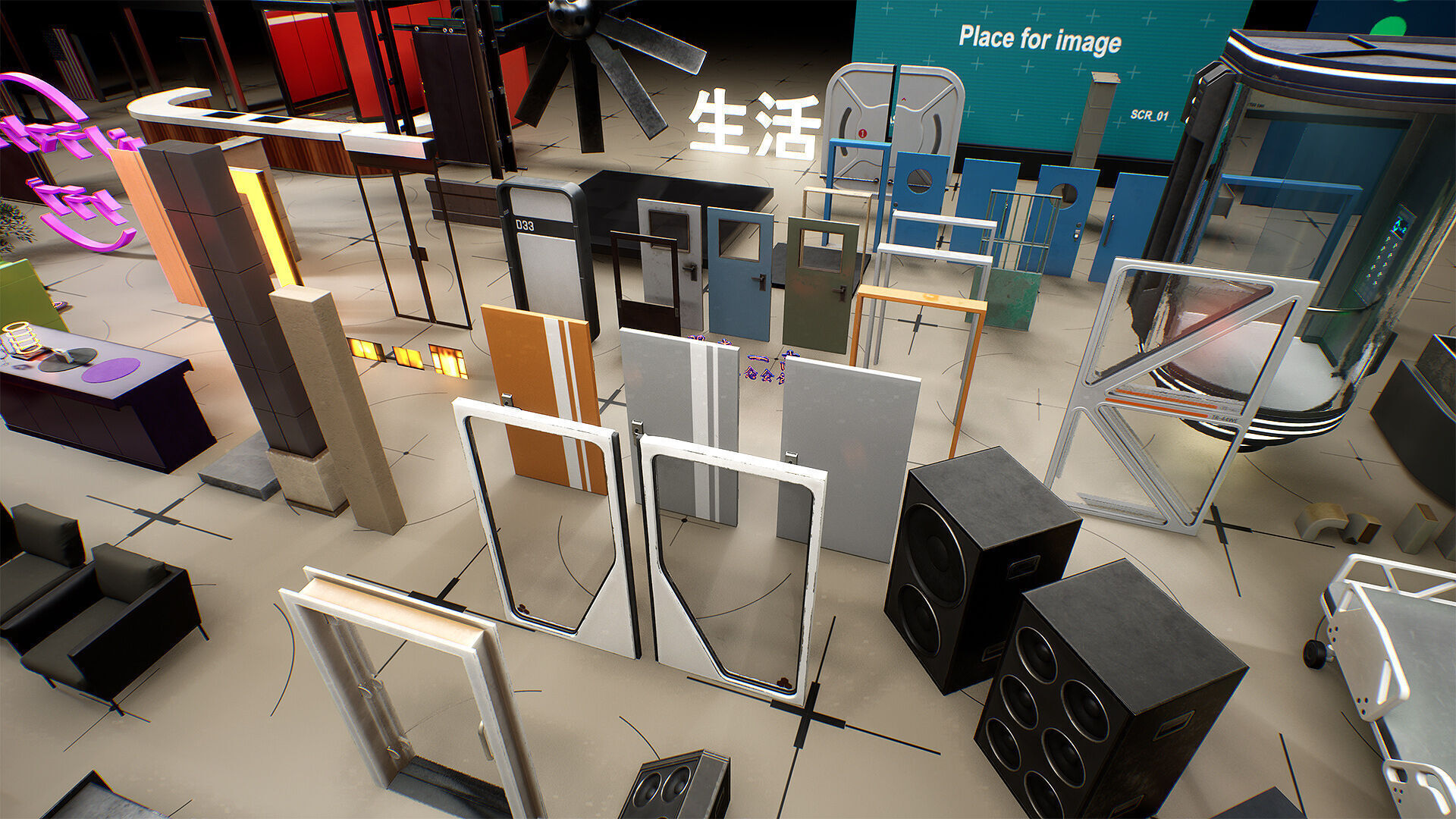 Interior Props Set 01 Low-poly 3D model_10