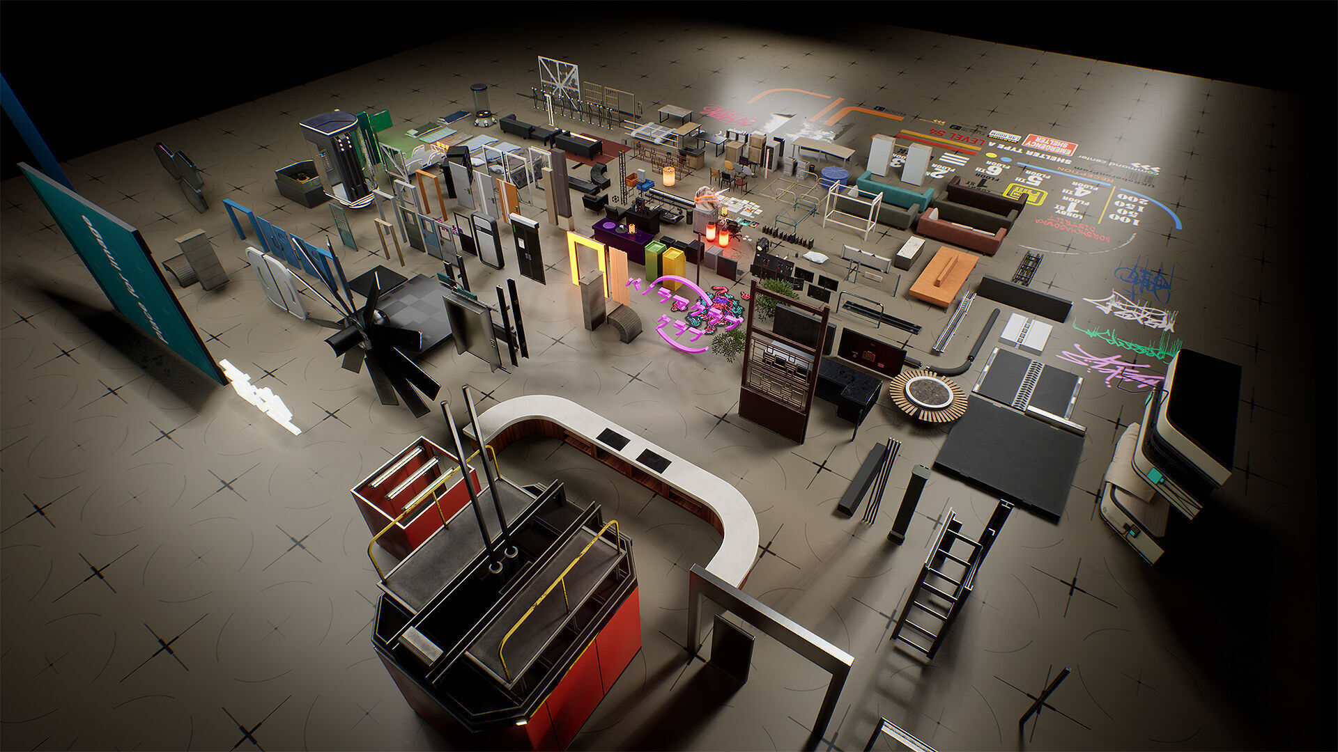 Interior Props Set 01 Low-poly 3D model_5