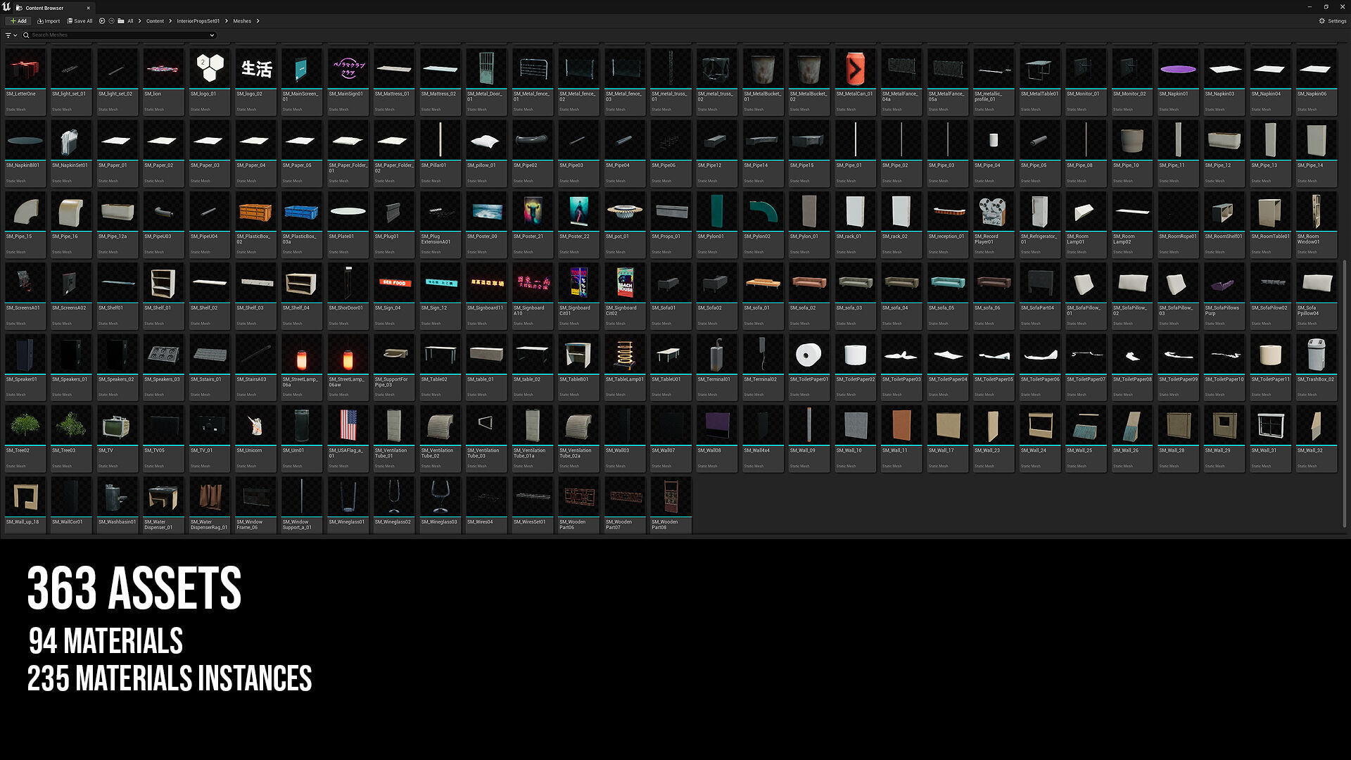 Interior Props Set 01 Low-poly 3D model_18