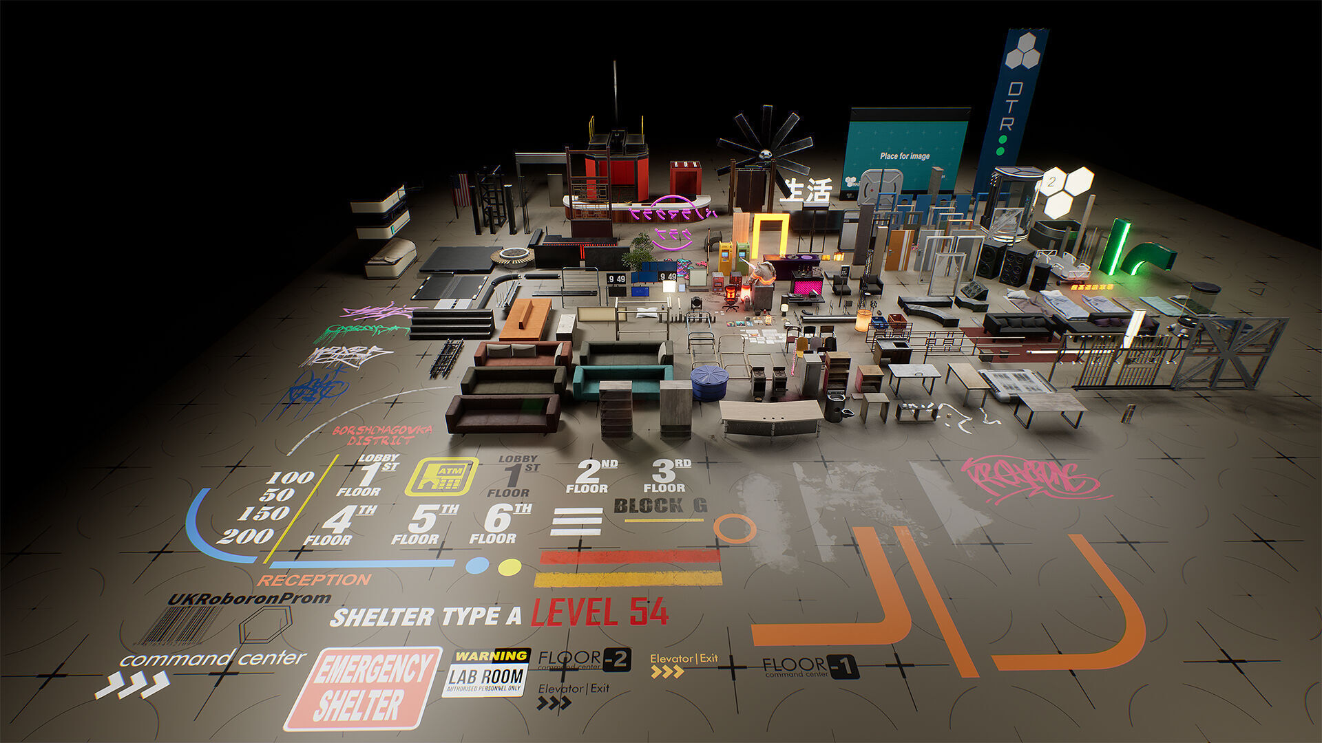 Interior Props Set 01 Low-poly 3D model_6