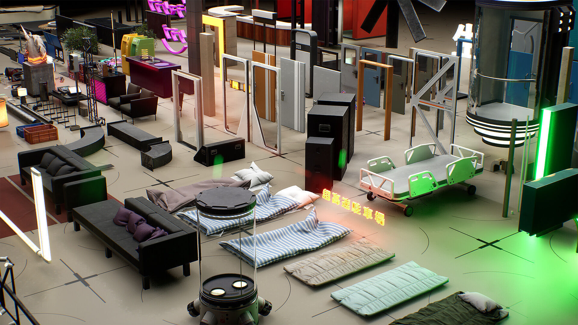 Interior Props Set 01 Low-poly 3D model_16