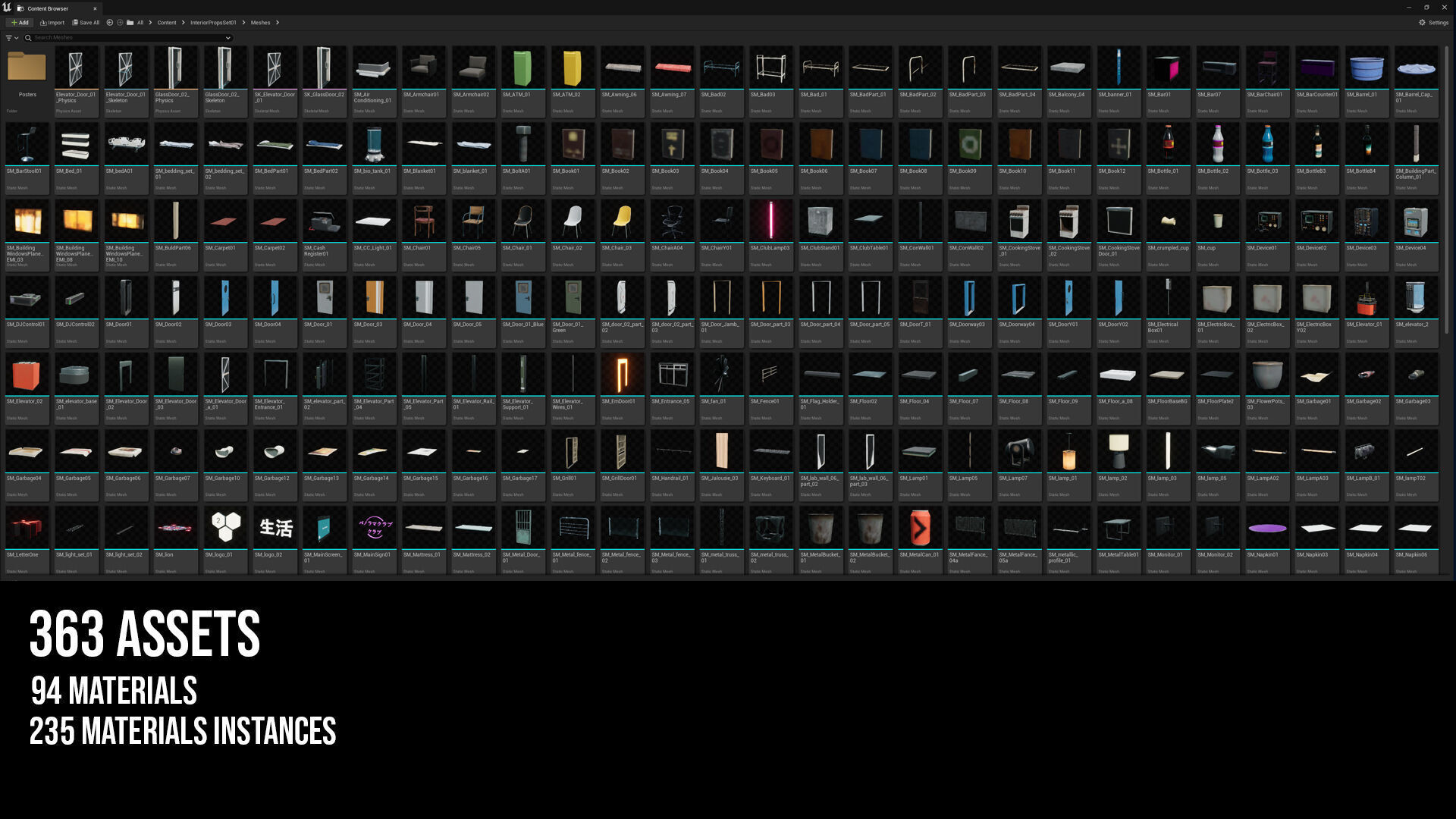 Interior Props Set 01 Low-poly 3D model_17