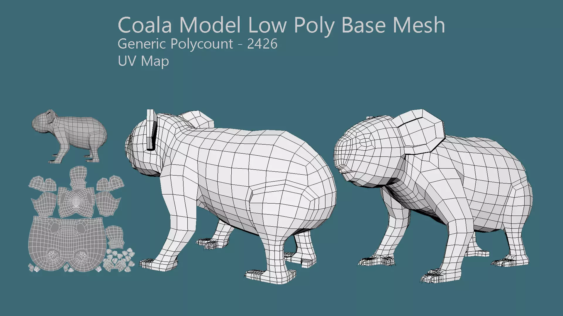 Coala Low Poly Base Mesh Low-poly 3D model_0
