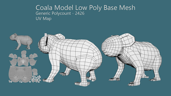Coala Low Poly Base Mesh Low-poly 3D model