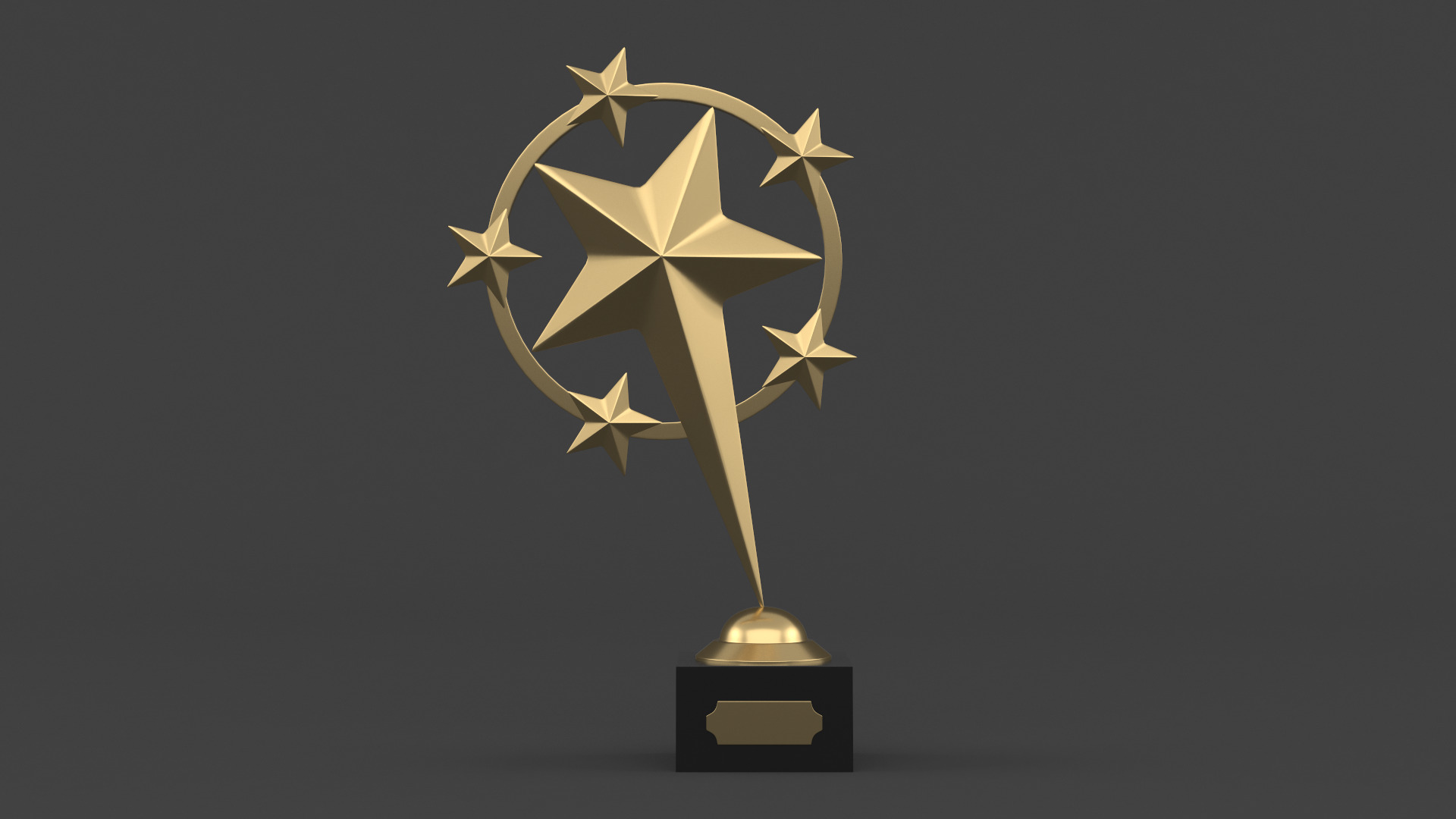 Gold Trophy Cups 3D model_1