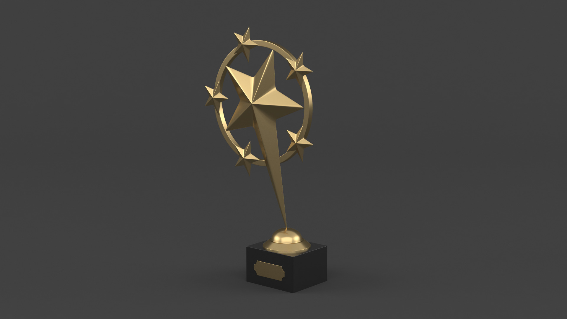 Gold Trophy Cups 3D model_2