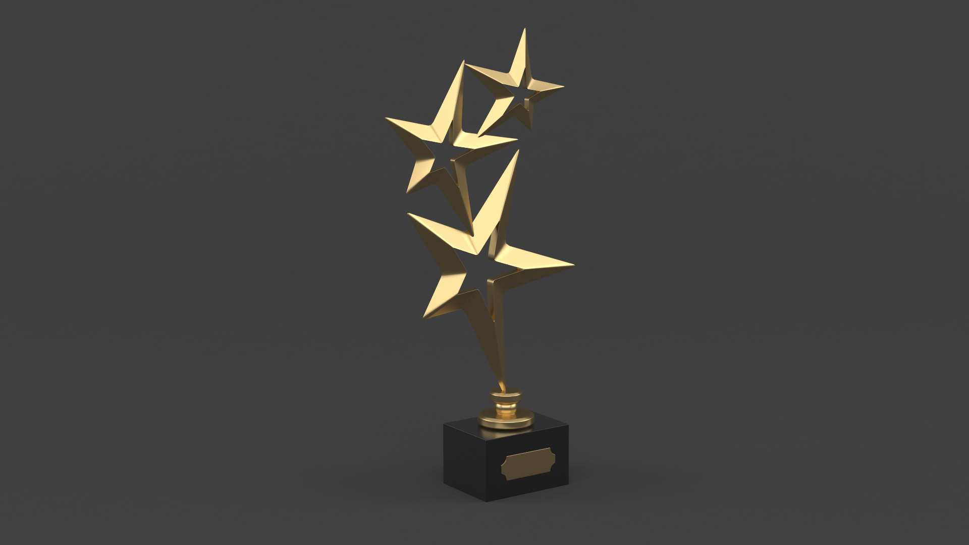Gold Trophy Cups 3D model_4