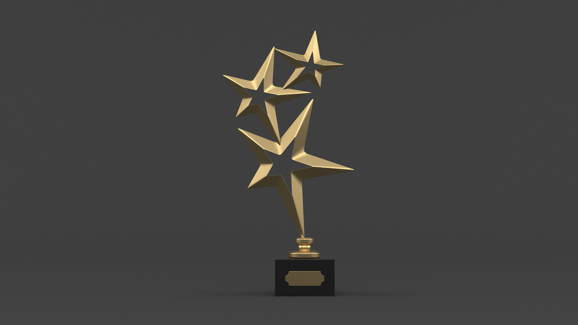 Gold Trophy Cups 3D model_3