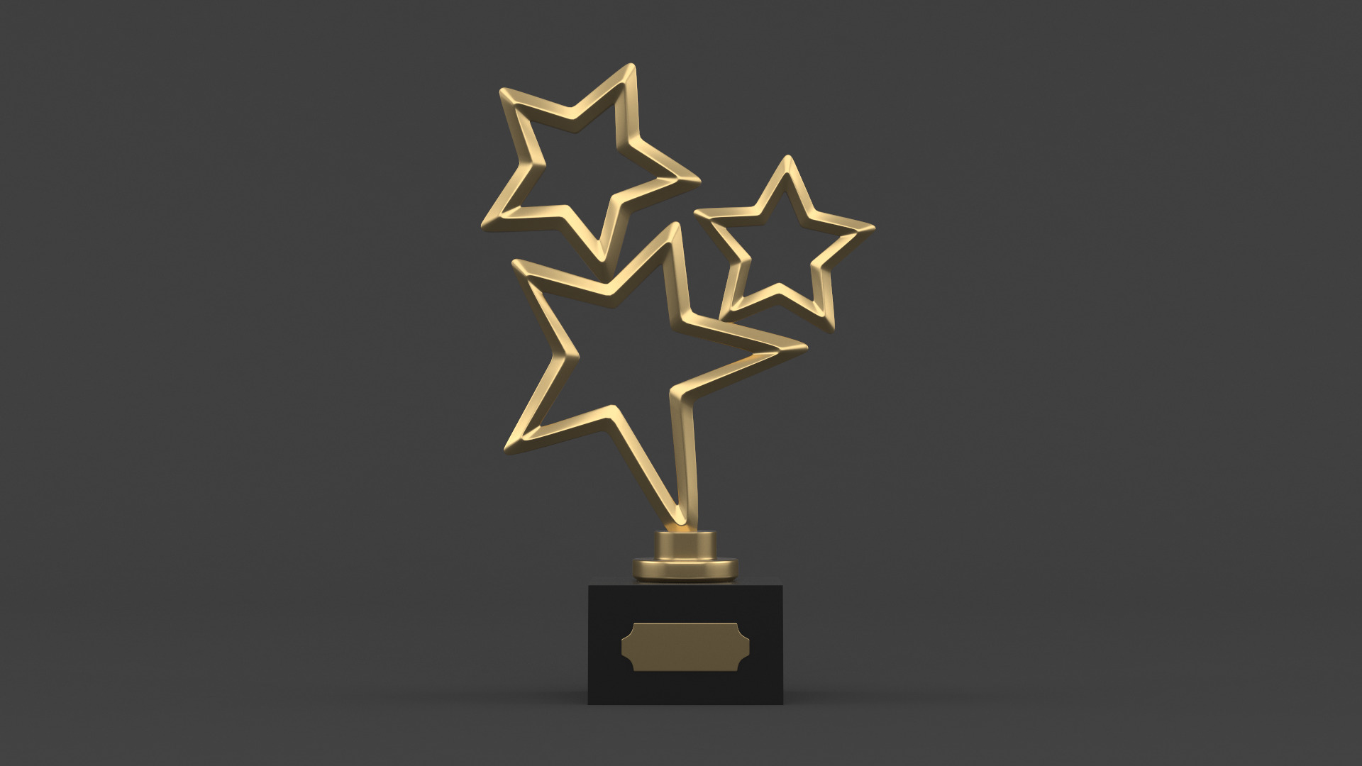 Gold Trophy Cups 3D model_5