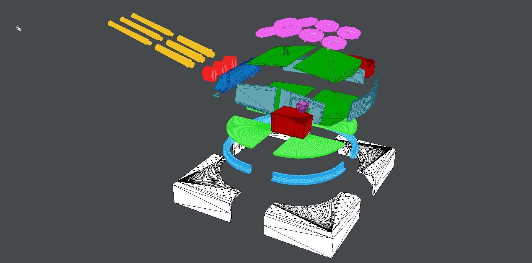 Italian 381-50 triple turret - Commercial version - 1-72 scale 3D print model_18