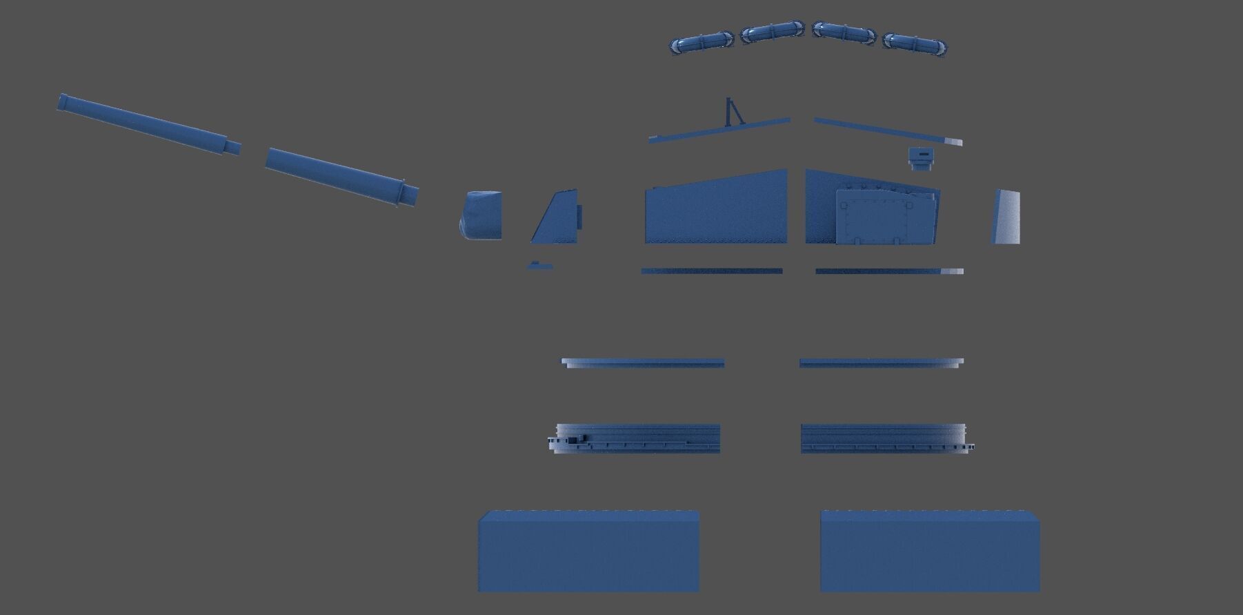 Italian 381-50 triple turret - Commercial version - 1-72 scale 3D print model_14