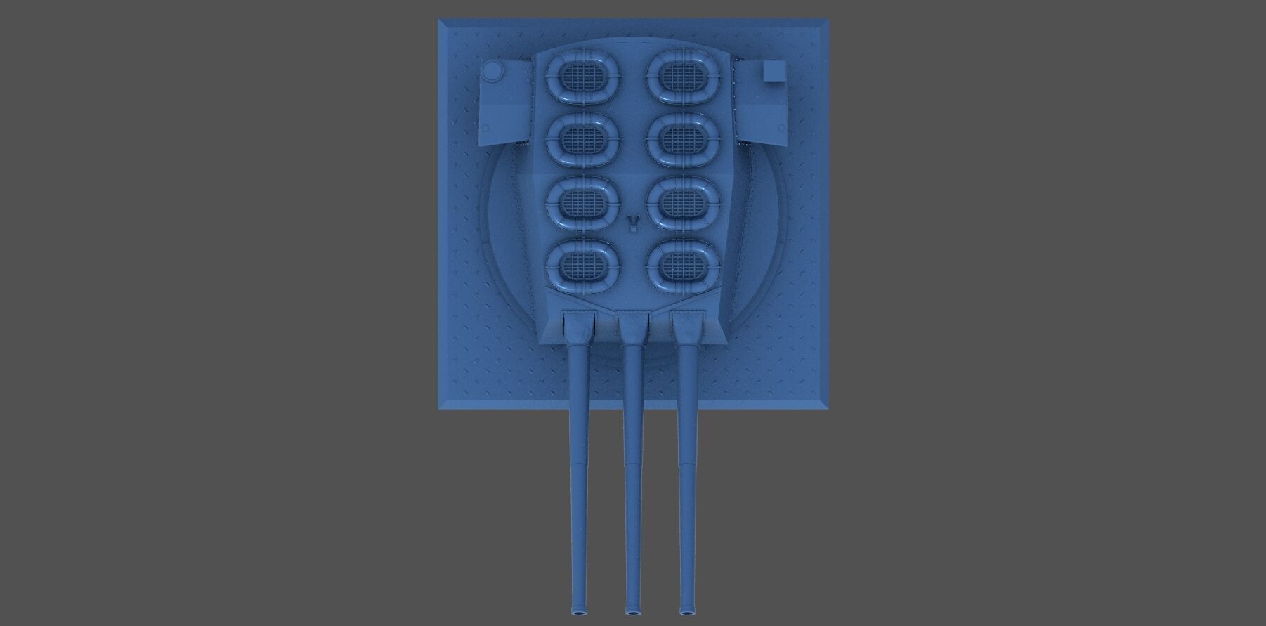 Italian 381-50 triple turret - Commercial version - 1-72 scale 3D print model_9