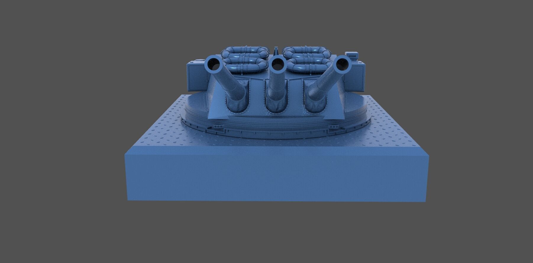 Italian 381-50 triple turret - Commercial version - 1-72 scale 3D print model_2