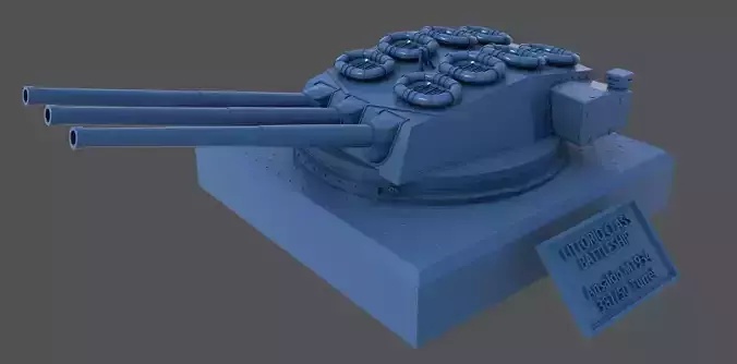 Italian 381-50 triple turret - Commercial version - 1-72 scale 3D print model