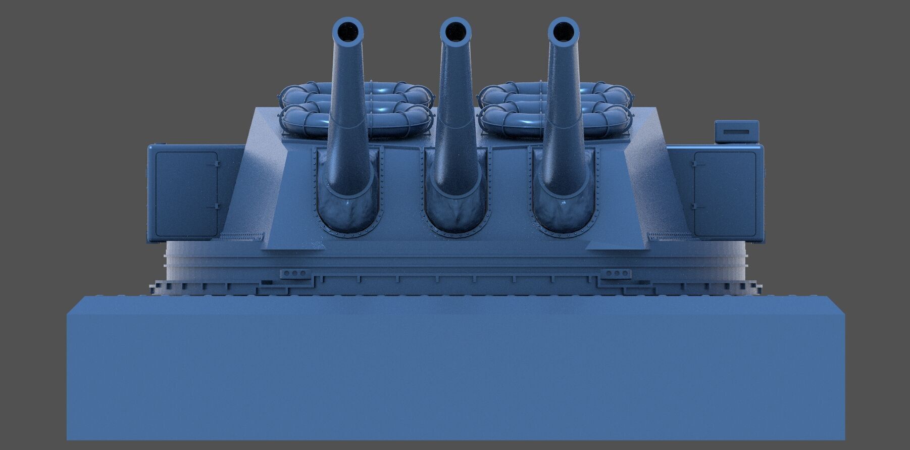 Italian 381-50 triple turret - Commercial version - 1-72 scale 3D print model_8
