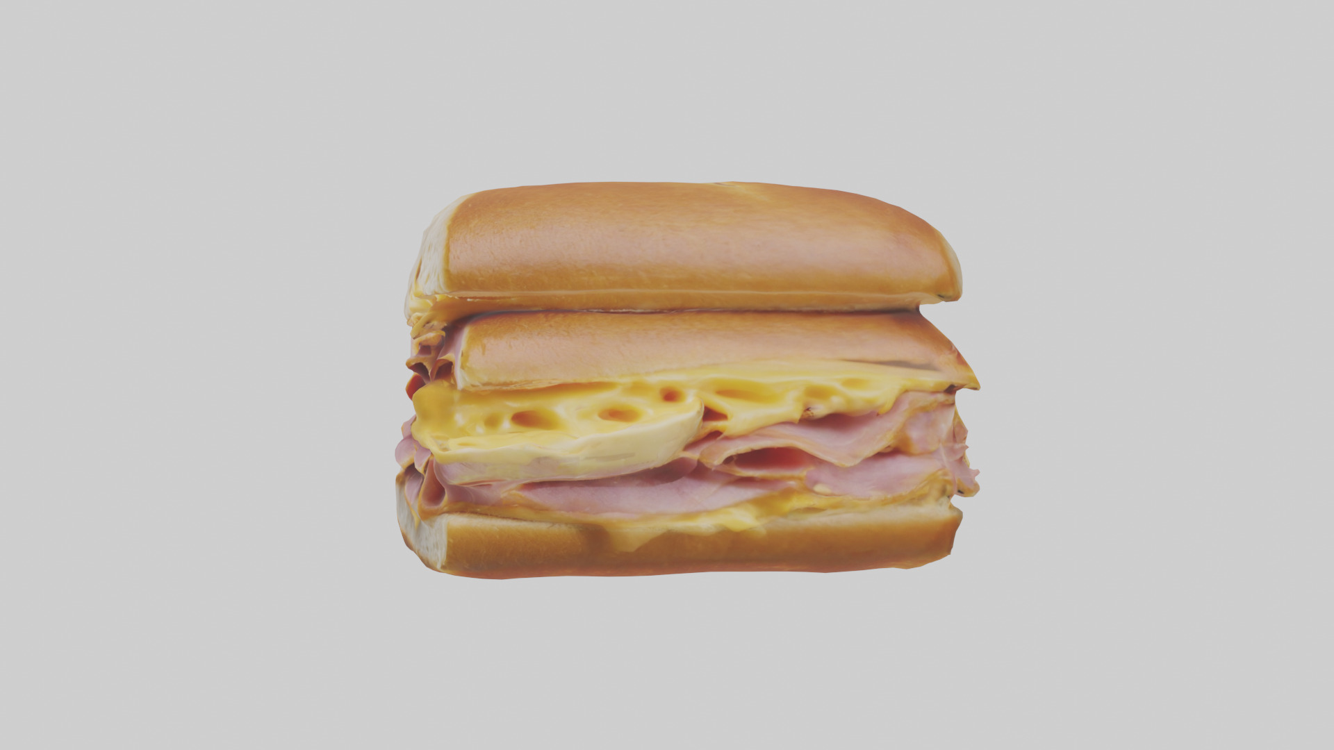 Ham and cheese sandwich model Low-poly 3D model_8