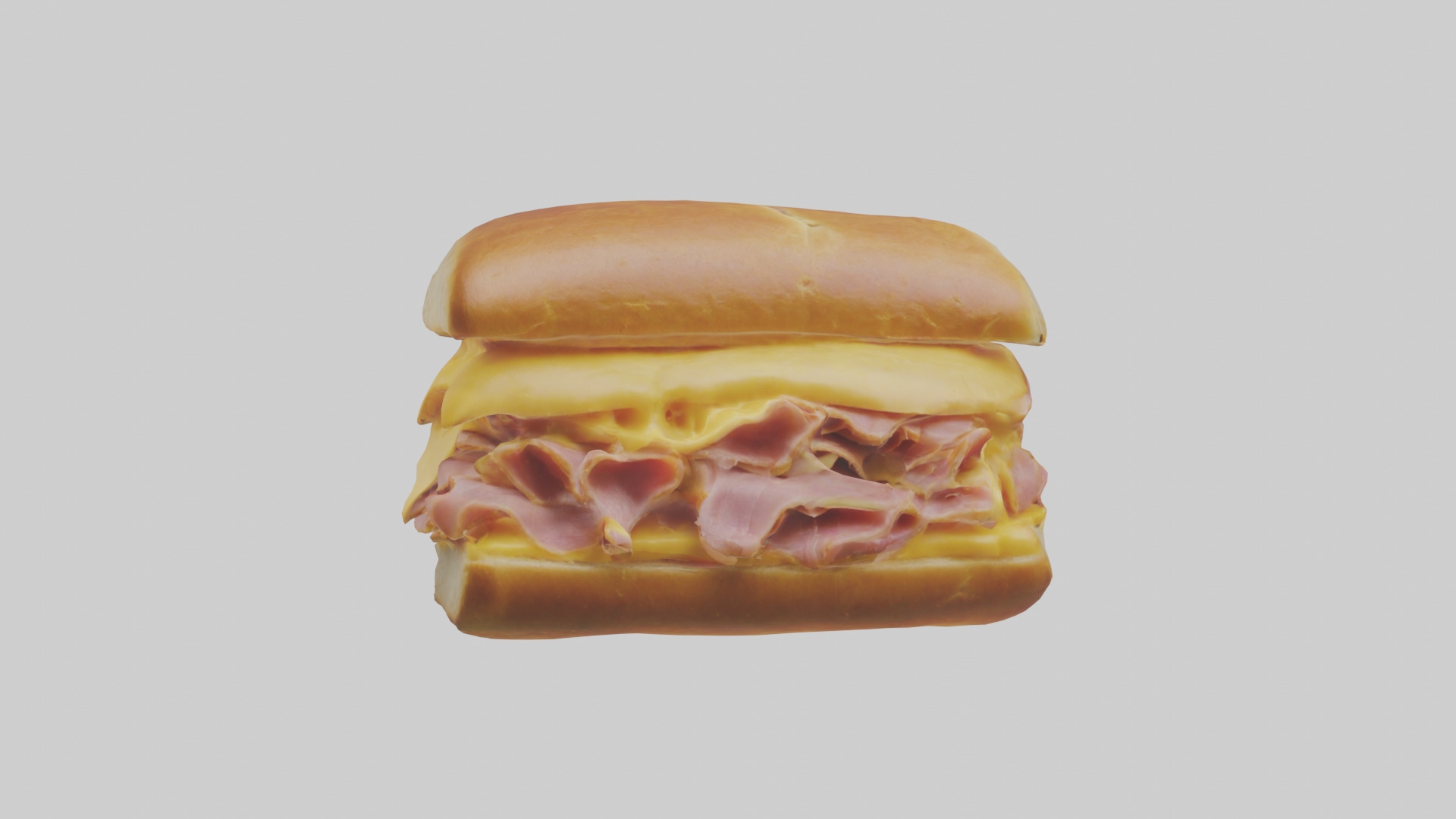 Ham and cheese sandwich model Low-poly 3D model_2