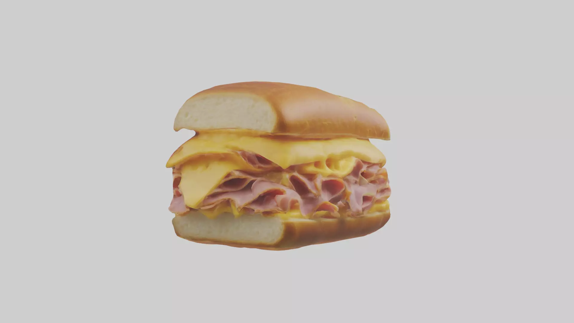Ham and cheese sandwich model Low-poly 3D model_0