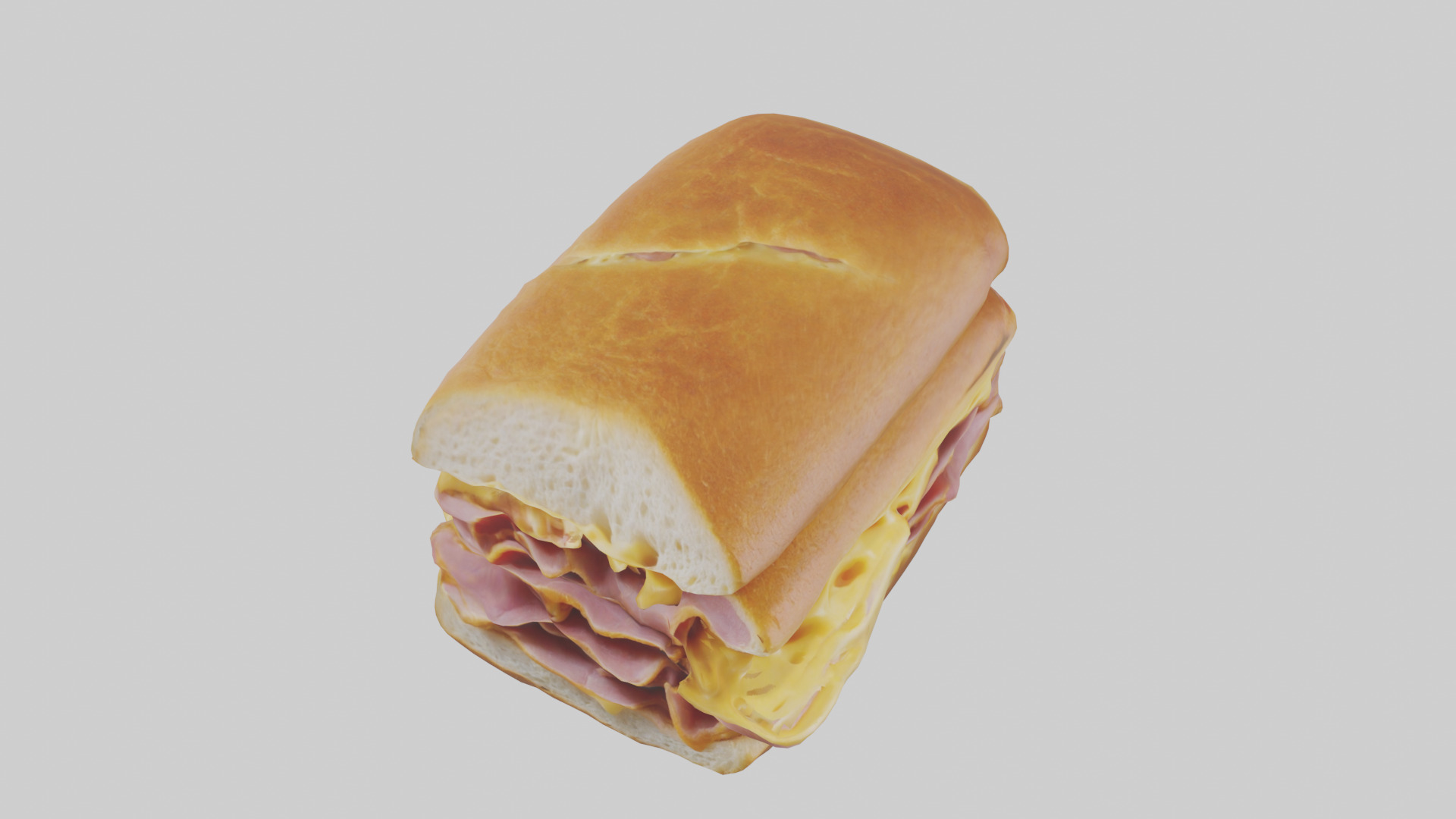 Ham and cheese sandwich model Low-poly 3D model_16
