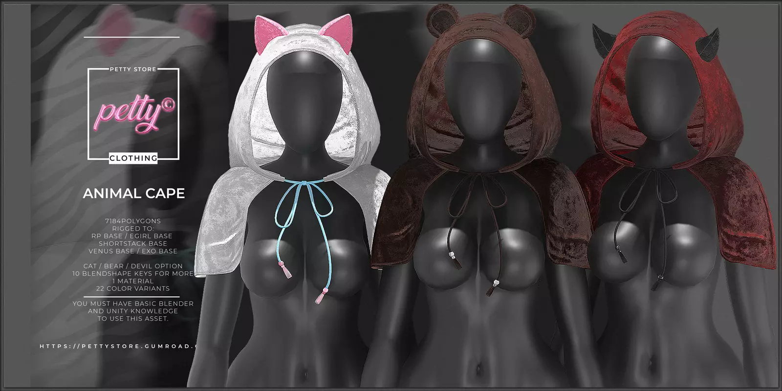 ANIMAL CAPE BY PETTYSTORE 3D Low-poly 3D model_0