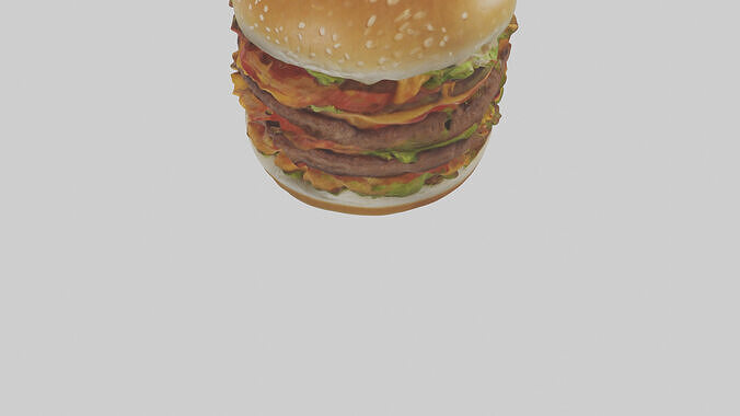 Hamburger model Low-poly 3D model 6