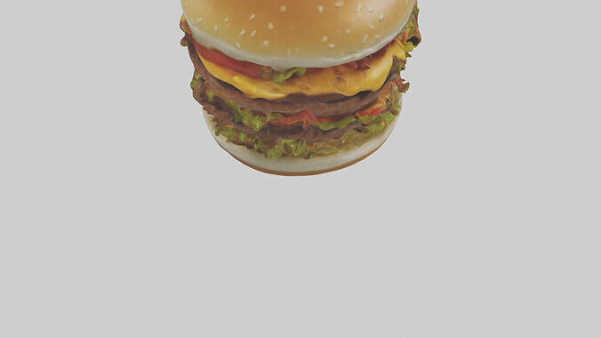 Hamburger model Low-poly 3D model 5
