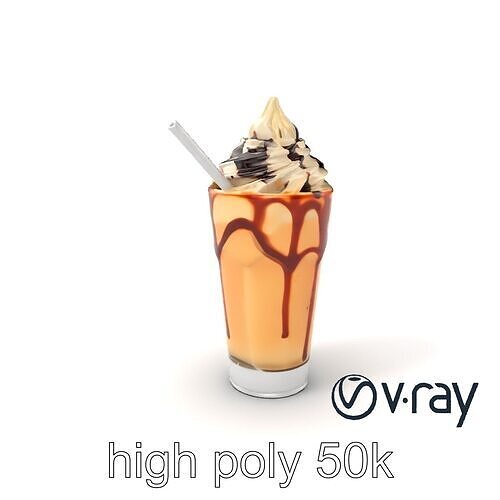 Realistic Iced Cappuccino Freddo Model Pack Low-poly 3D model 2