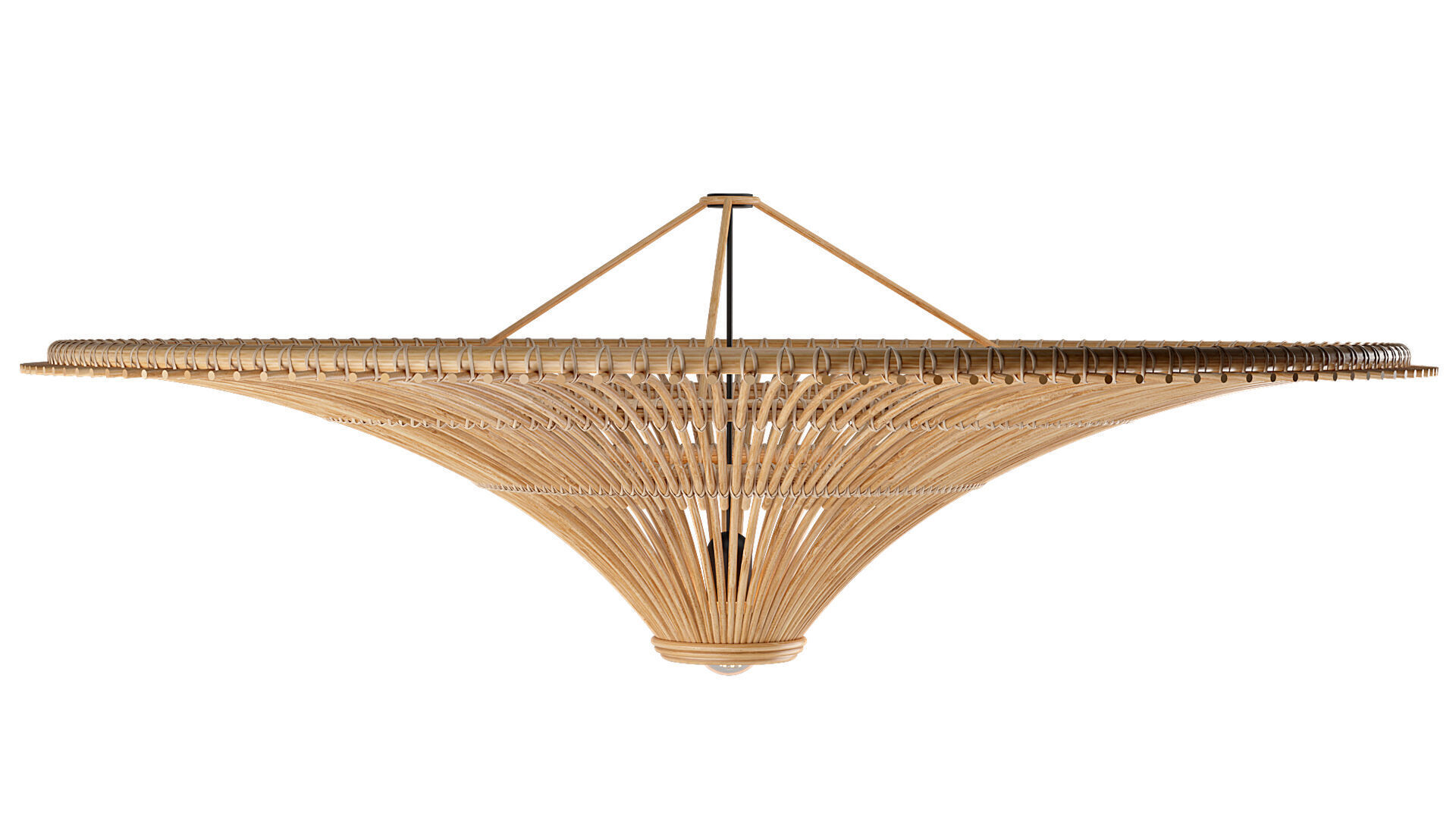 Huge Rattan Lamp 3D model_3