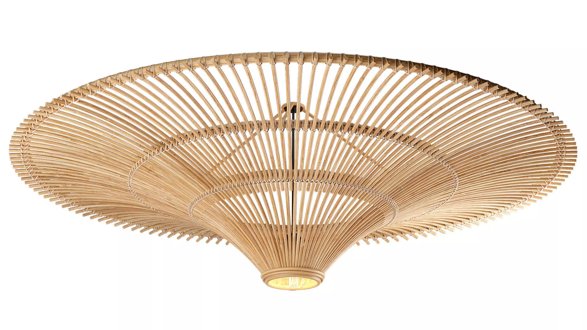 Huge Rattan Lamp 3D model_0