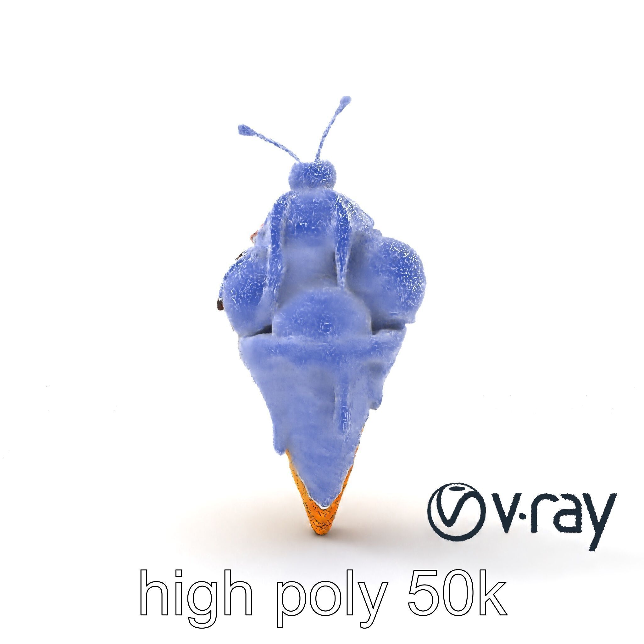 Triple Scoop Ice Cream Cone Model Pack Low-poly 3D model_25