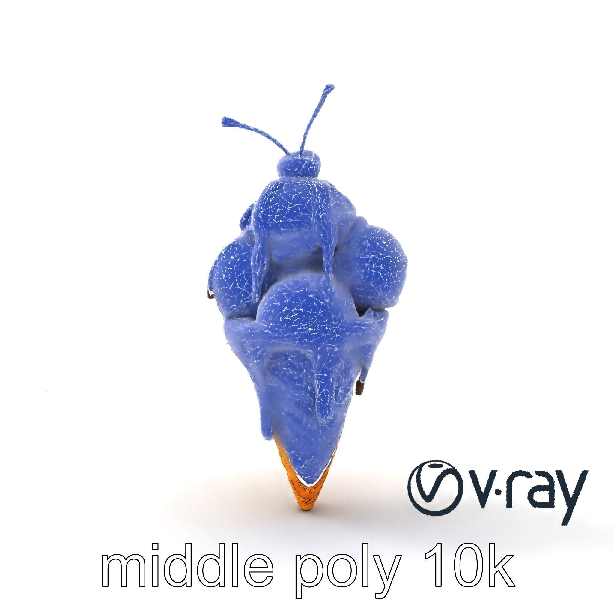 Triple Scoop Ice Cream Cone Model Pack Low-poly 3D model_29