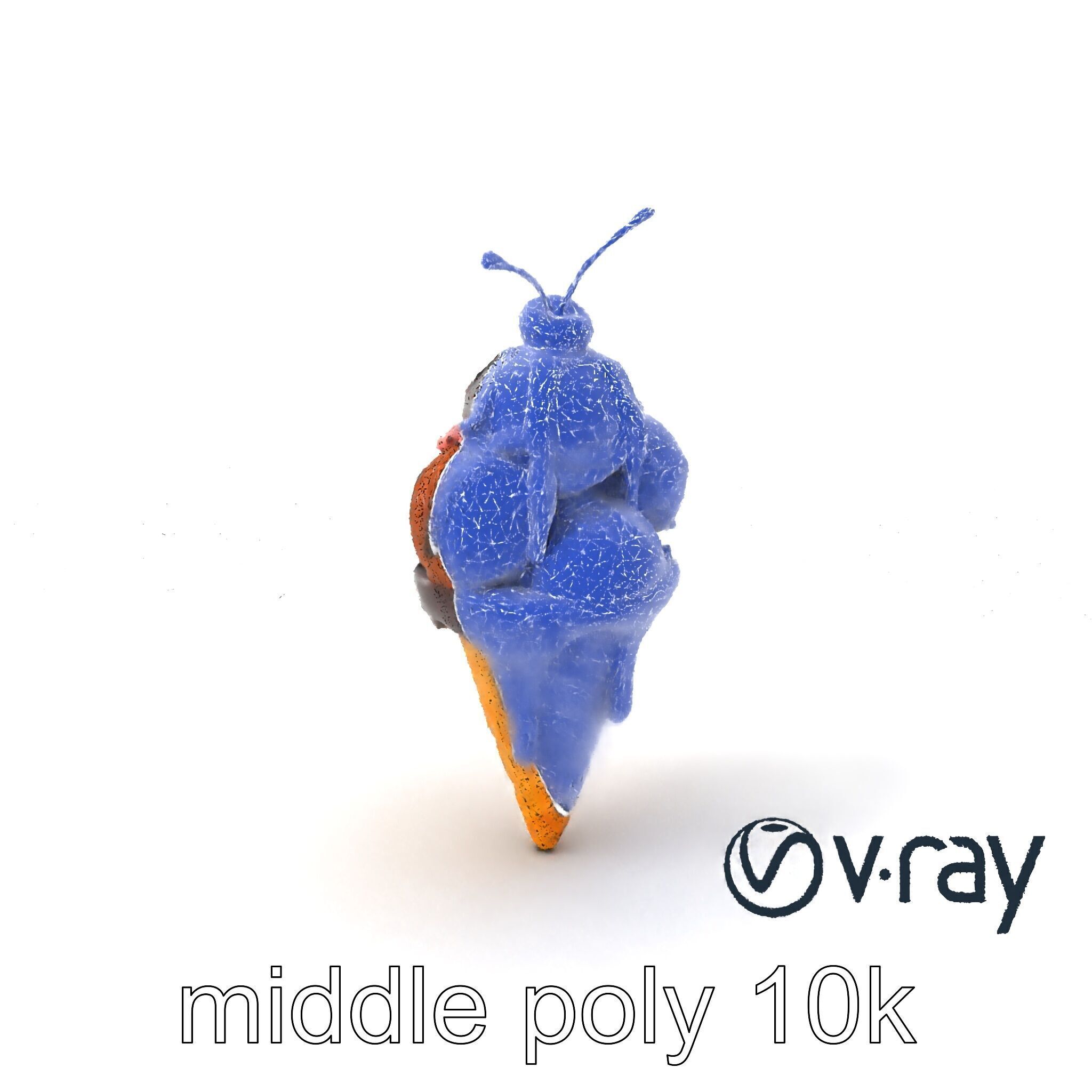 Triple Scoop Ice Cream Cone Model Pack Low-poly 3D model_6